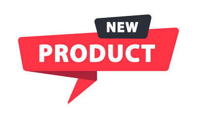 New Product - Banner, Speech Bubble, Label, Sticker, Ribbon Template. Vector Stock Illustration