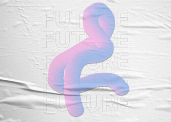 Poster "Future" with the effect of pasted paper