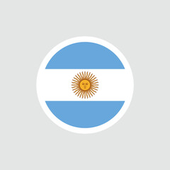 Flag of Argentina. Argentine blue and white flag with the image of the sun. State symbol of the Argentine Republic. Isolated vector illustration.