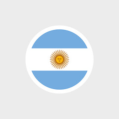 Flag of Argentina. Argentine blue and white flag with the image of the sun. State symbol of the Argentine Republic. Isolated raster illustration.