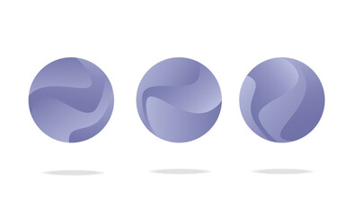 Set of round abstract badges, icons or shapes in trendy very peri color