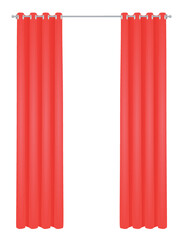 Red home curtain. vector illustration 
