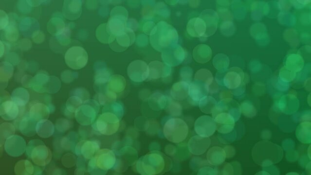 Motion graphics. forest green abstract defocused background, circle shape bokeh pattern