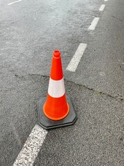 traffic cone on the road