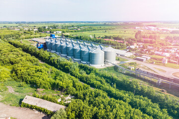 silage for grain storage view from height