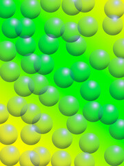 Bubbles against a yellow-green background