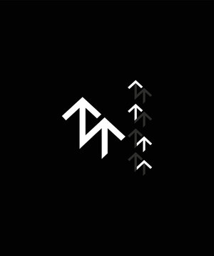 A name logo with an abstract shape made from the arrangement of letters and becomes a name ATTA