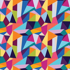 Bold Colorful Bright Geometric Repeating Background Pattern