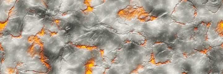 Burning coals- crack surface. Abstract nature pattern