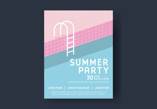Summer Pink Pool Party Poster