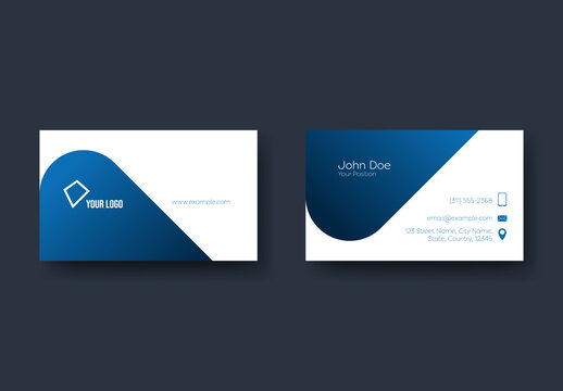 Blue Gradient Minimal Design Business Card