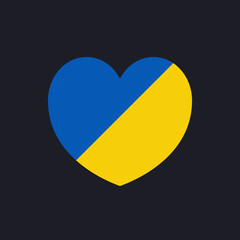 Ukraine heart love flag peace vector logo symbol on alpha transparent background - Stop war, no war, conflicts, make peace, stop fights