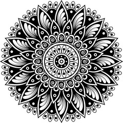 Mandala. Circuit. Floral ornament. Symmetry. Antistress.