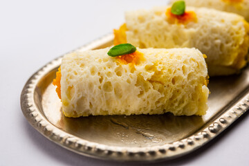 Malai Chop or Cream sandwich made using filling Rasgulla or Gulab jamun sweet is a Bengali sweet