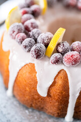 Lemon cranberry bundt cake
