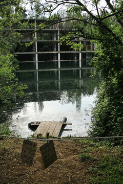 Lake ex Snia, a natural pond in central Rome