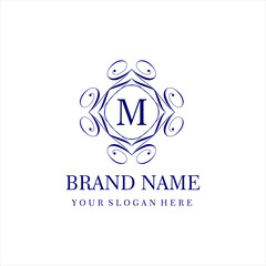 M luxury vector logo design, creative spa salon logo concept for template
