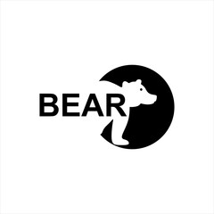 Obraz premium logo of bear, bear head A minimal design, Abstract bear logo
