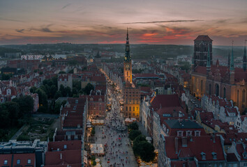 view of the gdansk old town  at night