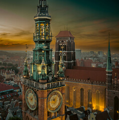 town hall tower  in gdansk 