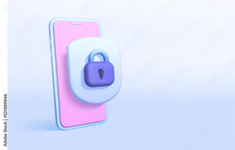 Poster security 3d, great design for any purposes. security 3d in abstract style on white background. vecto