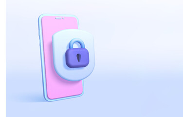 Security 3d, great design for any purposes. Security 3d in abstract style on white background. Vector Illustration
