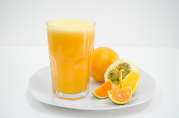 Jugo de naranja, saludable, frutas frescas, amarillo