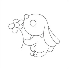 Cute Rabbit Coloring page for kids