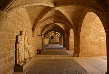 Fototapeta na wymiar Grandmaster palace in Rhodes, Greece, no people, archway