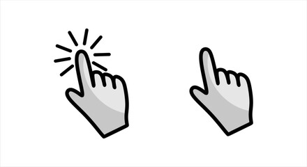Obraz premium Pointer icon vector illustration - tap or click vector design icon. Design of icons pointing hand. Eps 10