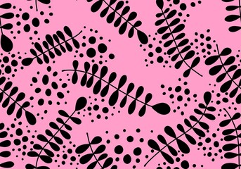 Abstract floral branches seamless cartoon doodle leaves pattern for clothes print and wrapping and kids and fabrics