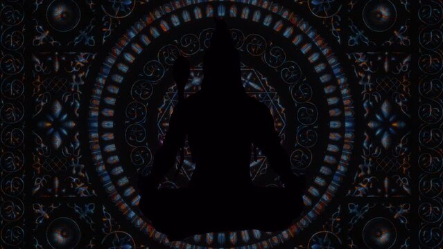 Lord Shiva Spiritual Energy art Vj loop Colorful Background Indian Yoga Mahadev Om Psychedelic Animation Meditation 4k Video 3d  Abstract Texture