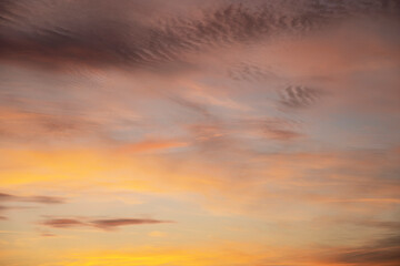Beautiful clouds at sunset. Clouds at dawn with a bright sky