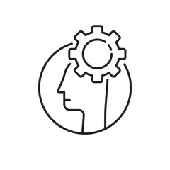 side view head or profile like problem solution icon