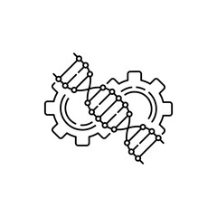 black thin line dna icon or gene sequence symbol