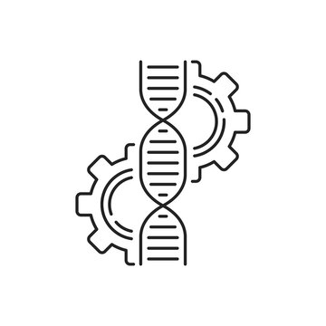 Thin Line Gene And Gear Like Dna Editing Icon