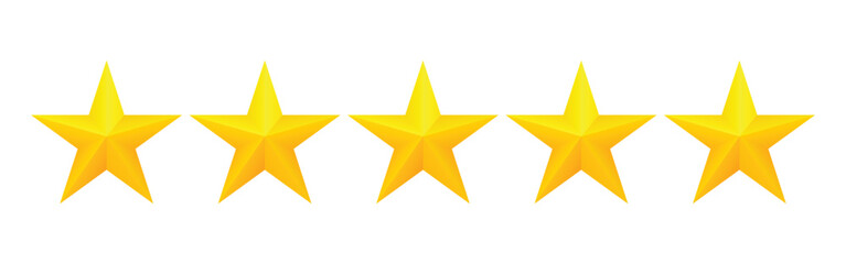 Obraz premium Five stars customer product rating review flat icon for apps and websites