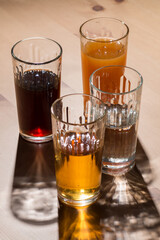 glasses with juice