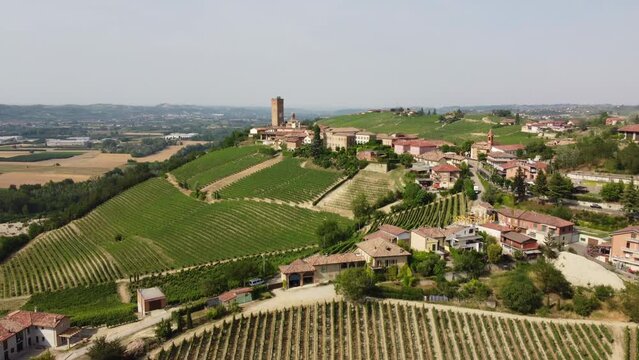 Barbaresco Aerial View in Langhe Monferrato, Piedmont
