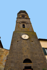 bell tower of the parish church of san verano Peccioli tuscany italy