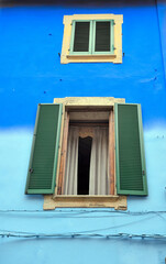 Fototapeta na wymiar picturesque colorful house in Peccioli tuscany Italy