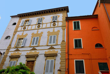 ancient houses in the old town of Peccioli tuscany Italy