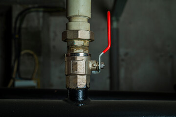 solid fuel boiler pipe fragments metal and plastic pump controller pressure gauge door lock iron pipes