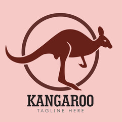 Dark brown kangaroo logo for various purposes