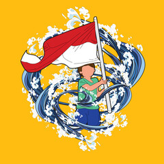Indonesia's Independence Day illustration theme for background
