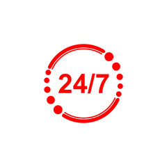 24 hours a day service icon symbol. Business and service, Vector design illustration
