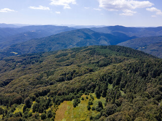 Fototapeta na wymiar Aerial view of Koprivkite area at Rhodopes Mountain, Bulgaria