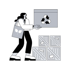 Low impact packaging abstract concept vector illustration. Sustainable shipping box, innovative packaging materials, ecommerce, eco friendly, recyclable container, zero waste abstract metaphor.