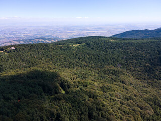 Fototapeta premium Aerial view of Koprivkite area at Rhodopes Mountain, Bulgaria