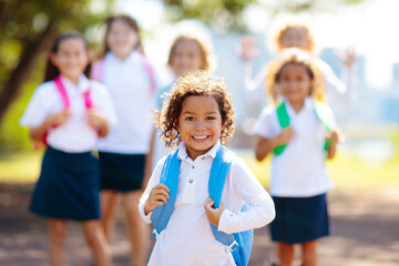 Obraz premium Kids back to school. Group of children.